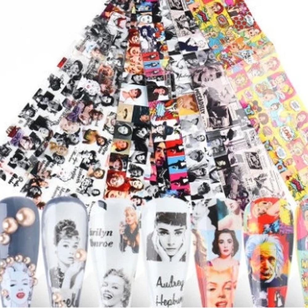 - Ten sheets of nail foils , bulk and save! Divas famous people